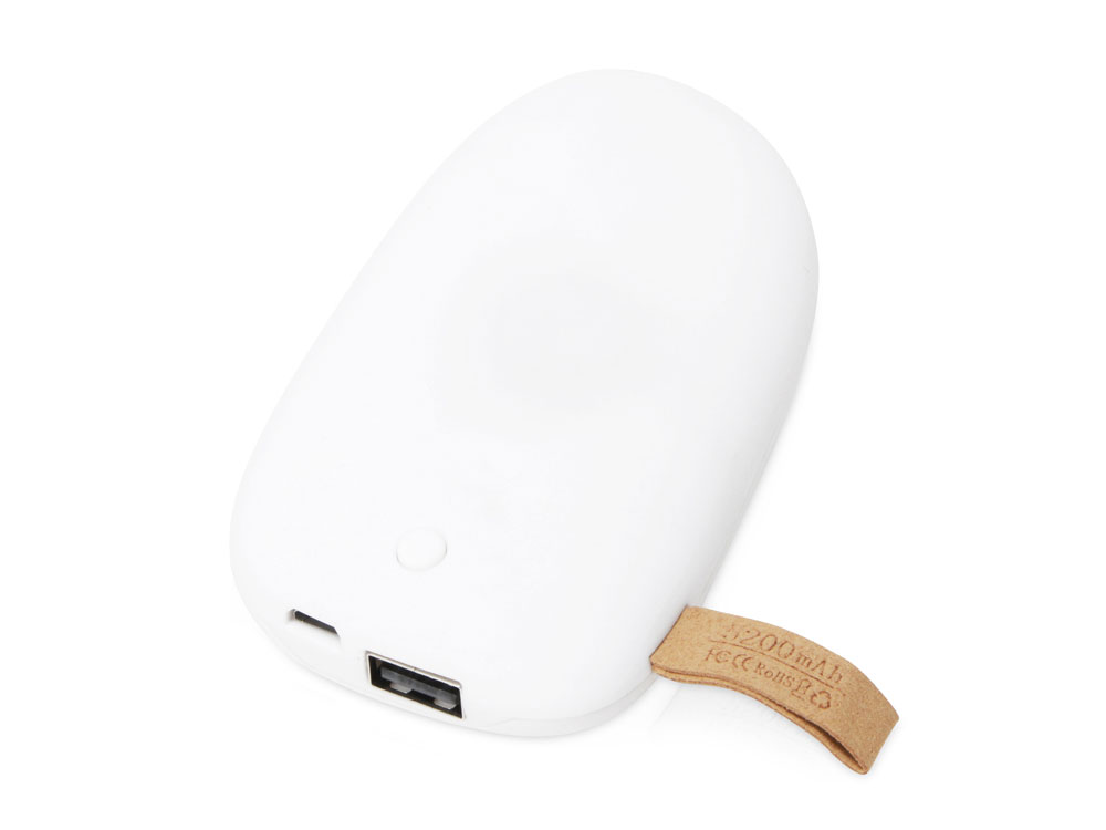Внешний аккумулятор в форме камня Stone, 5200 mAh, белый (Р)